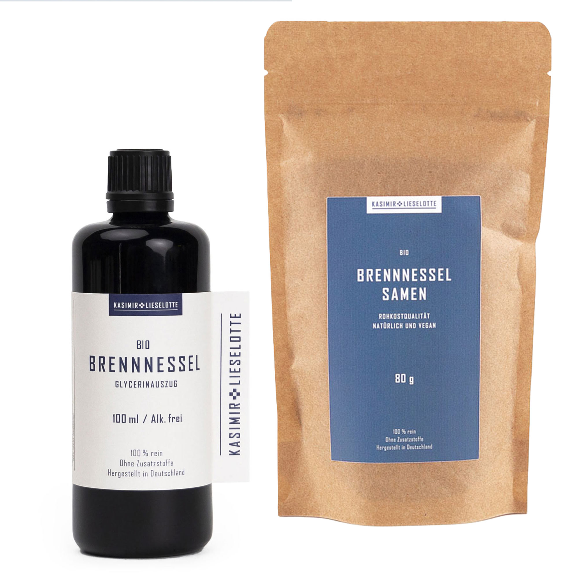 Brennnessel Set mit Bio-Tinktur alkoholfrei und Bio-Brennnesselsamen