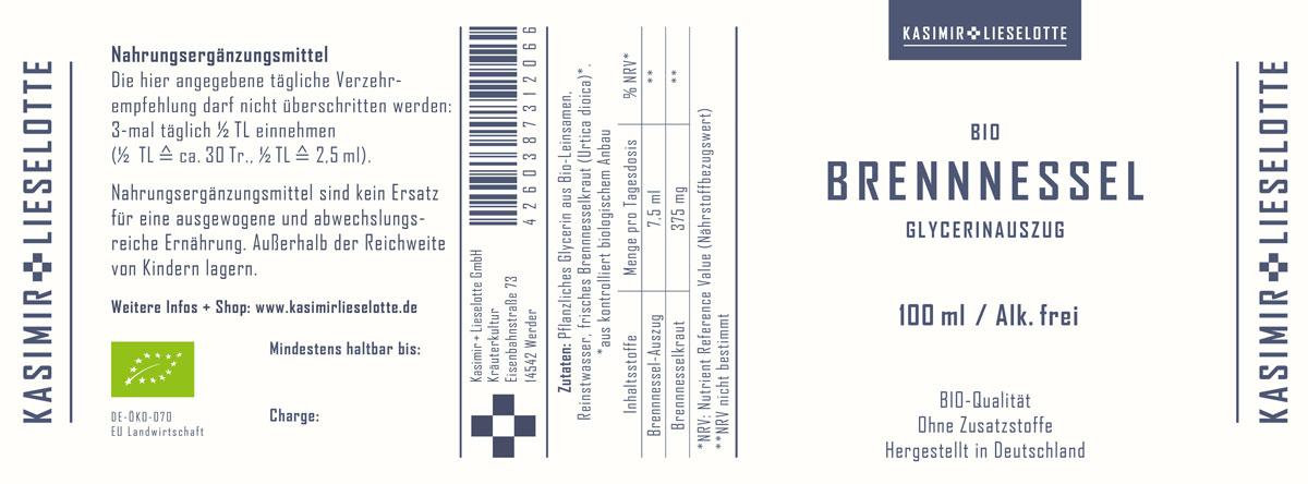 Brennnessel Tinktur Alkoholfrei Bio
