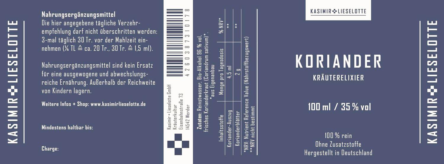 Koriander Tinktur Bio Koriander Tinktur Bio
