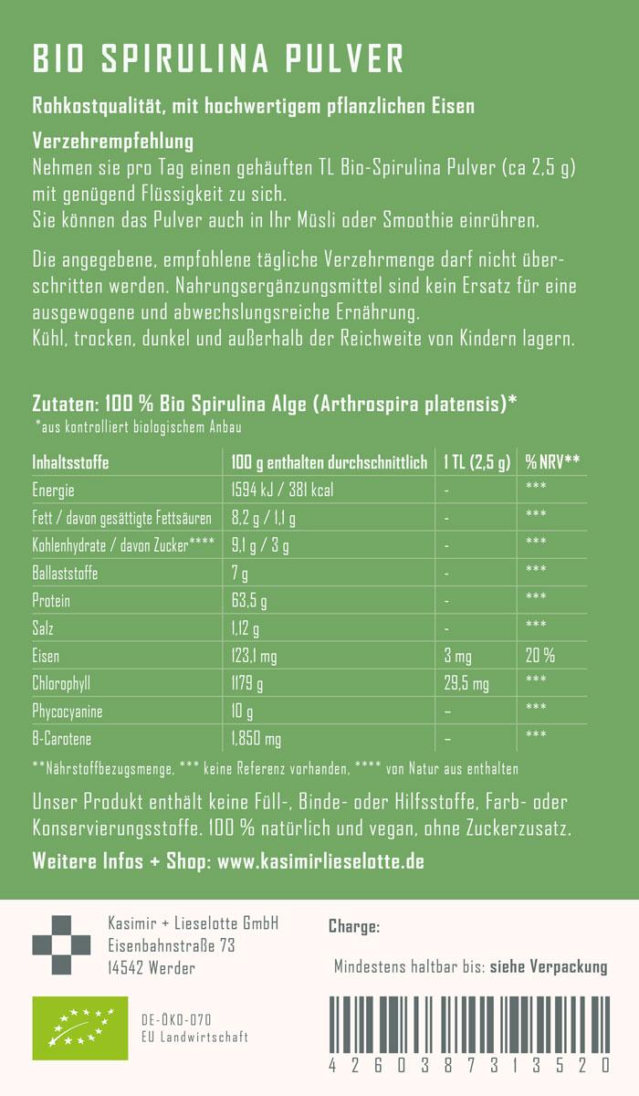 Spirulina Pulver Bio