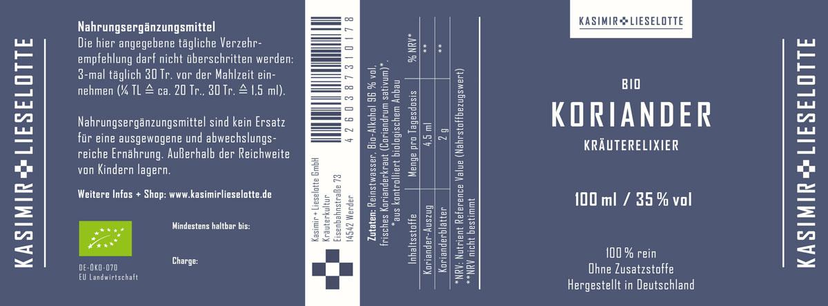 Koriander Tinktur Bio Koriander Tinktur Bio